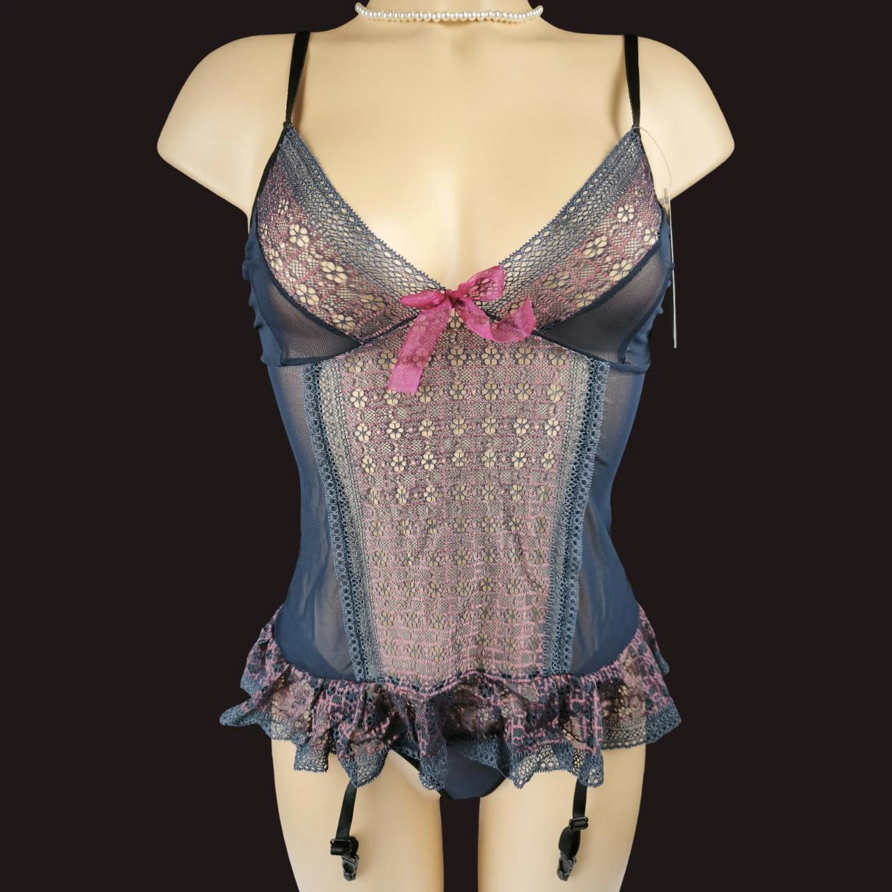 Conjunto de lingerie Guêpière + String Marca Casmir "Elise Corset" Novo G/GG 40/42 – photo 4